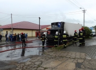 Pożar samochodu ciężarowego w Trzemesznie